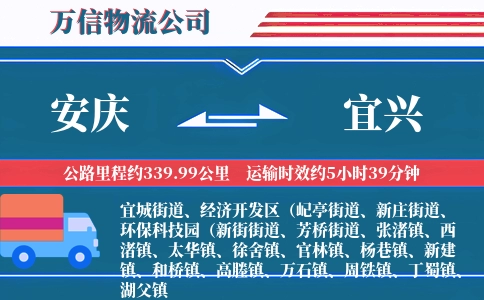 安庆到宜兴物流公司