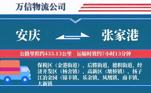 安庆到张家港物流公司