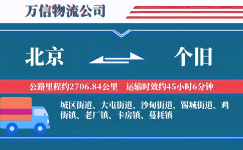 北京到个旧物流公司