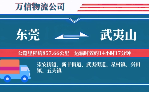 东莞到武夷山物流公司
