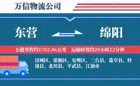 东营到绵阳物流公司