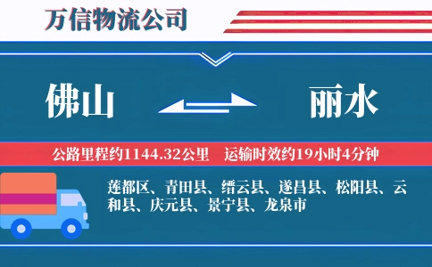 佛山到丽水物流公司