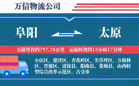 阜阳到太原物流公司
