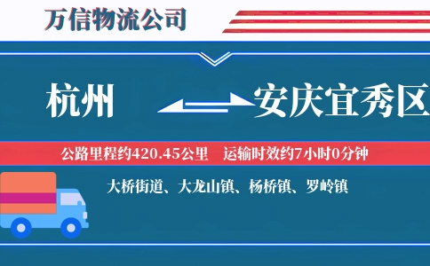 杭州到安庆宜秀区物流公司