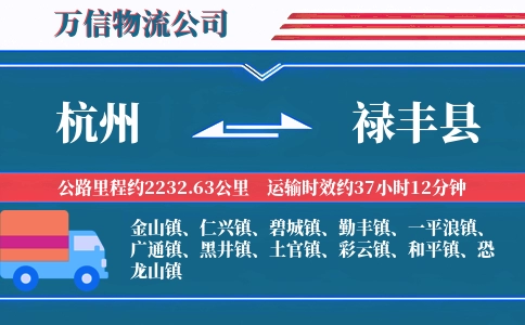 杭州到禄丰县物流公司