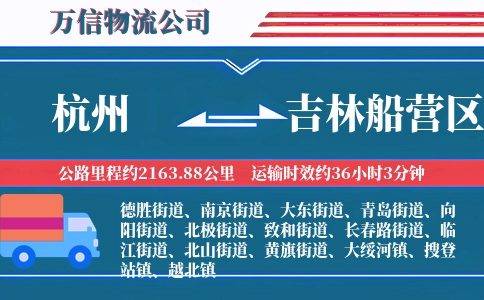 杭州到吉林船营区物流公司