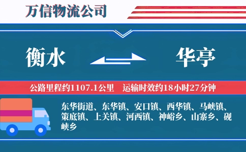 衡水到华亭物流公司