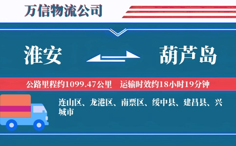 淮安到葫芦岛物流公司