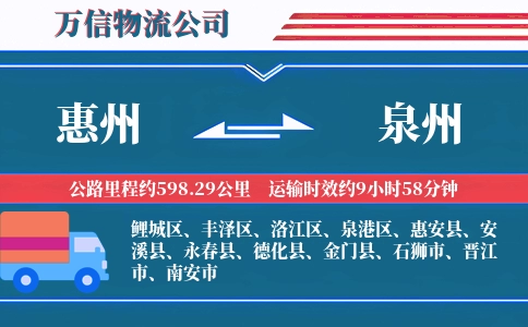 惠州到泉州物流公司