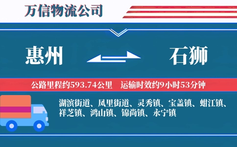 惠州到石狮物流公司