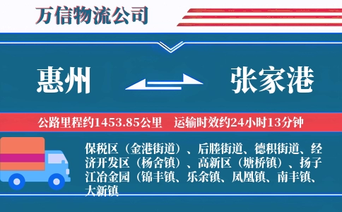 惠州到张家港物流公司
