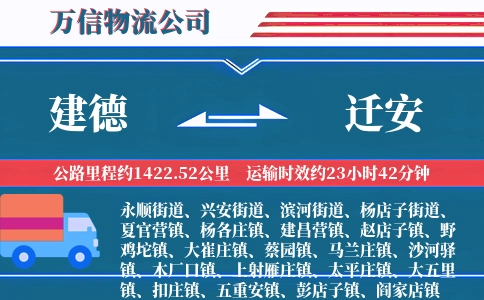 建德到迁安物流公司