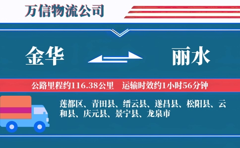 金华到丽水物流公司