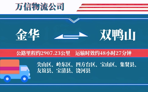 金华到双鸭山物流公司