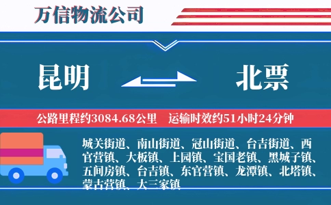 昆明到北票物流公司