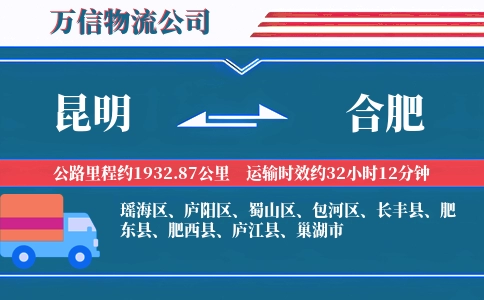 昆明到合肥物流公司