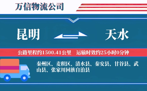 昆明到天水物流公司