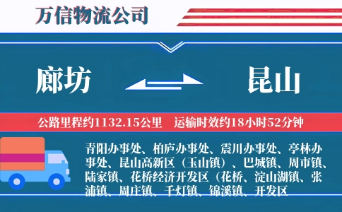 廊坊到昆山物流公司