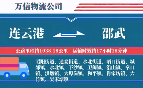 连云港到邵武物流公司