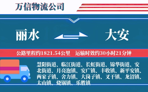 丽水到大安物流公司