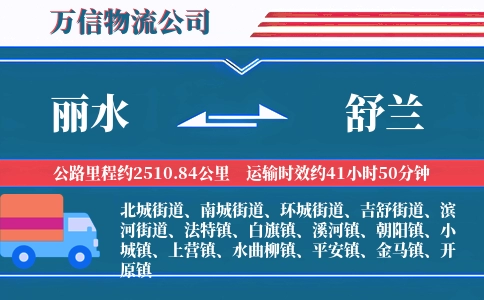 丽水到舒兰物流公司