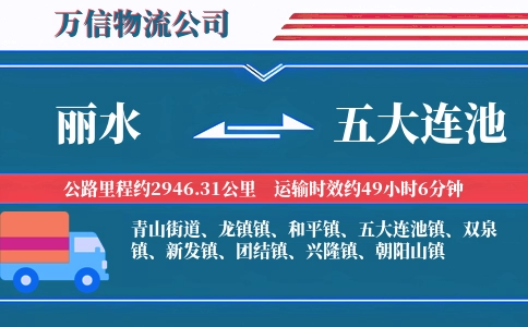 丽水到五大连池物流公司