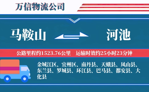 马鞍山到河池物流公司