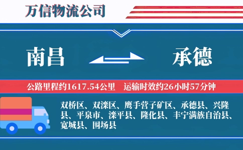 南昌到承德物流公司