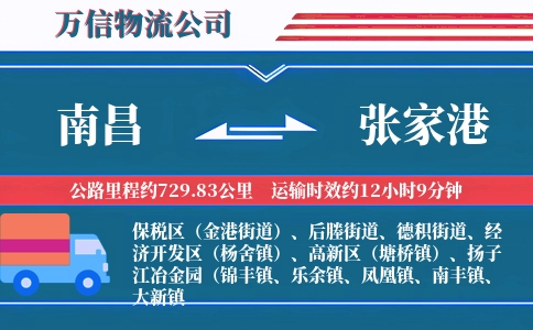 南昌到张家港物流公司