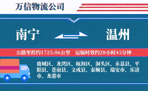 南宁到温州物流公司