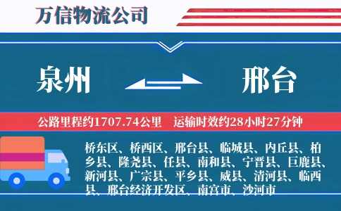 泉州到邢台物流公司
