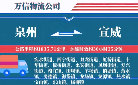 泉州到宣威物流公司