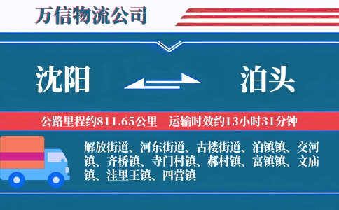沈阳到泊头物流公司