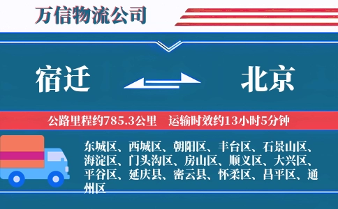 宿迁到北京物流公司