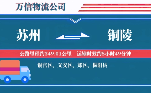 苏州到铜陵物流公司