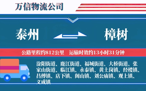 泰州到樟树物流公司