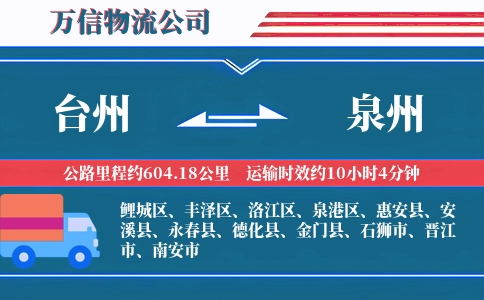 台州到泉州物流公司
