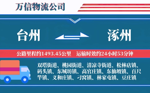 台州到涿州物流公司
