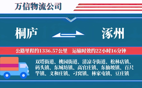 桐庐到涿州物流公司
