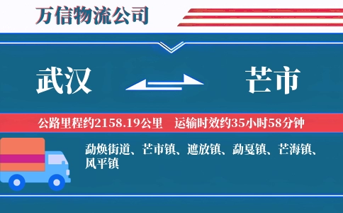 武汉到芒市物流公司