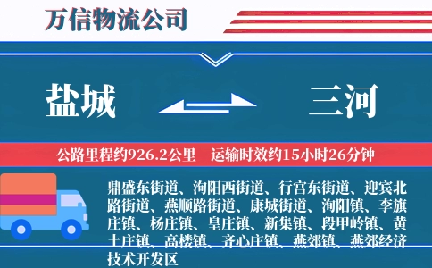 盐城到三河物流公司
