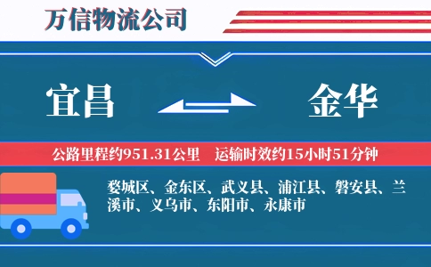 宜昌到金华物流公司